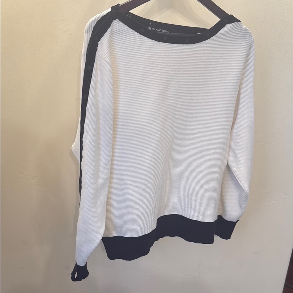blanc noir off the shoulder sweater